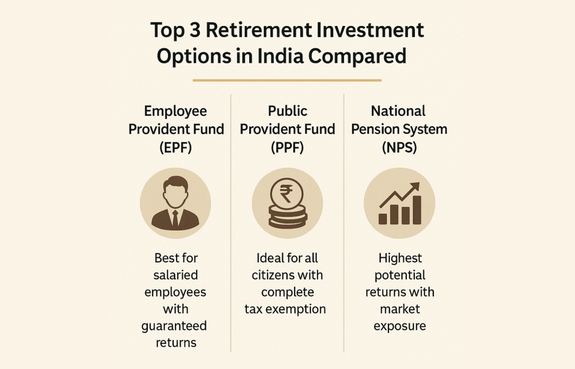 Top 3 Retirement Investment Options in India Compared