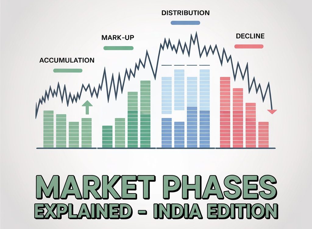 Market Phases Explained: Accumulation, Mark-Up, Distribution & Decline in Indian Stocks