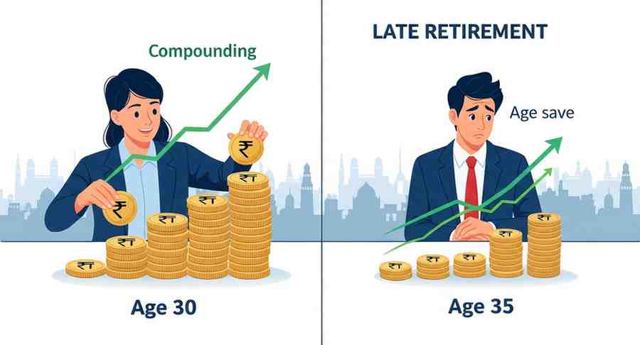 The High Cost of Waiting: How Delaying Your Retirement Plan by 5 Years Can Cost You Lakhs