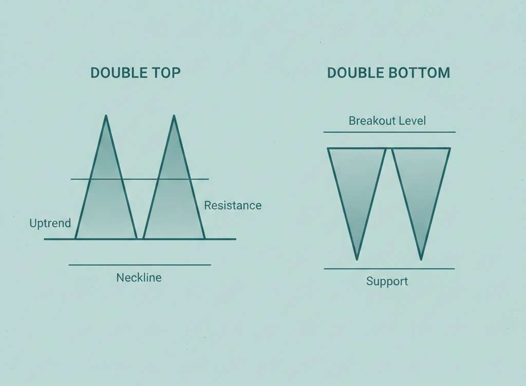 Double Top and Double Bottom Patterns in Reversal Trading